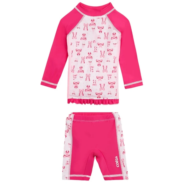 костюм для плавания 2pc suit with zip & frill-long sleeve (baby girls)