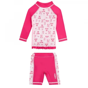 костюм для плавания 2pc suit with zip & frill-long sleeve (baby girls)