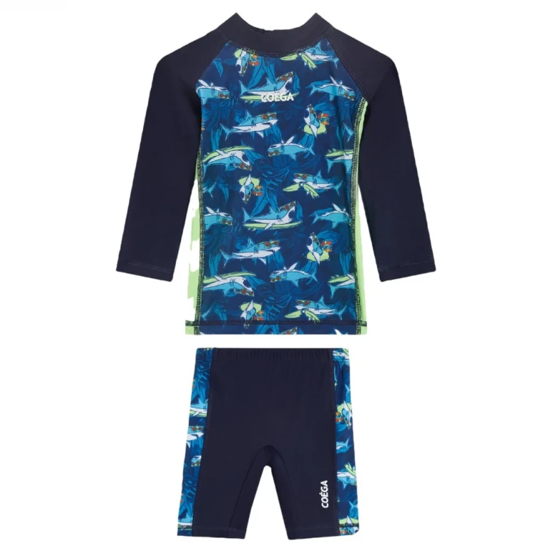 костюм для плавания 2pc suit with zip-long sleeve (baby boys)
