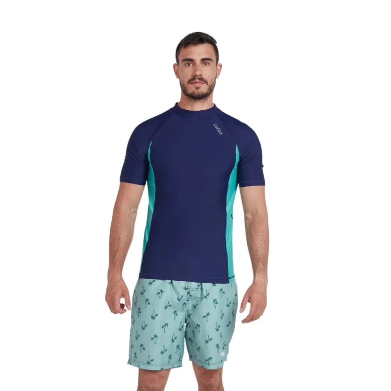 футболка для плавания rashguard short sleeve-solid (mens)