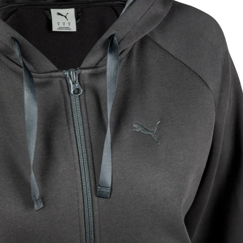 Ess Elevated Satin Fz Hoodie Fl 3