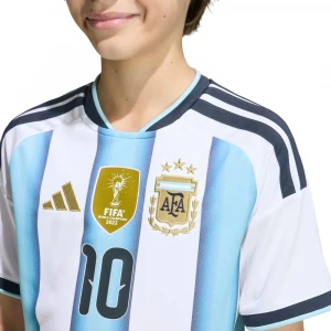 Argentina 26 Home Messi Kids Jersey 3