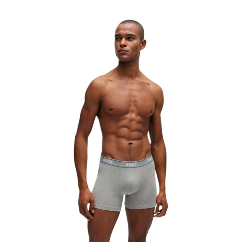 3-Pack Of Stretch-Cotton Boxer Briefs With Logo Waistbands 3