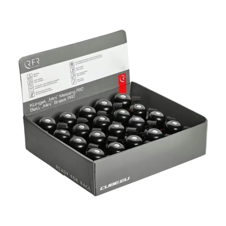 звонок rfr fahrradklingelbox mini messing pro black n white inhalt 2