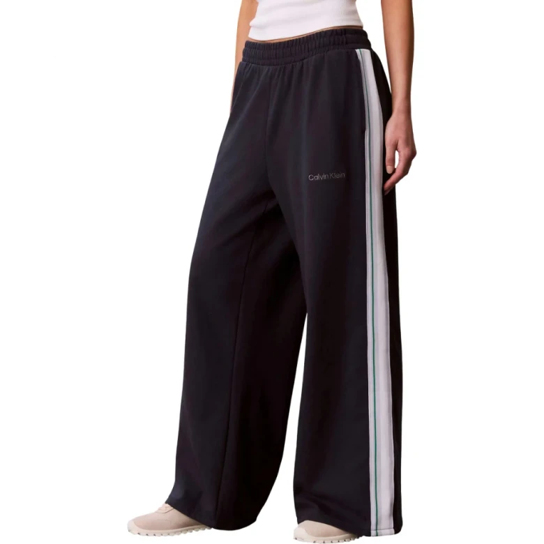 French Terry Wide Leg Jogger Wit