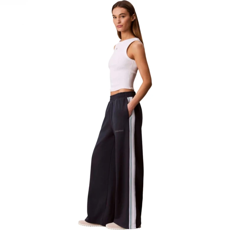 French Terry Wide Leg Jogger Wit 3