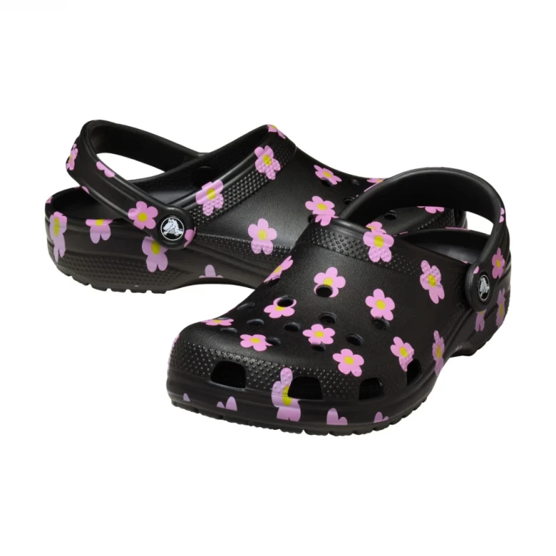 клоги classic flower clog k blk 2