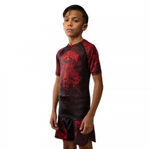 Wolf Atak Kids Short Sleeve Rashguard