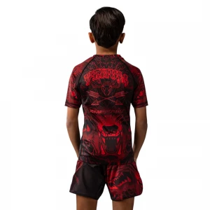 Wolf Atak Kids Short Sleeve Rashguard 0