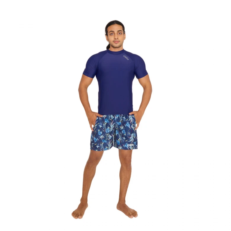 шорты для плавания boardshorts - navy hawaiian leaves 2