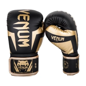 перчатки venum elite boxing gloves - black/gold