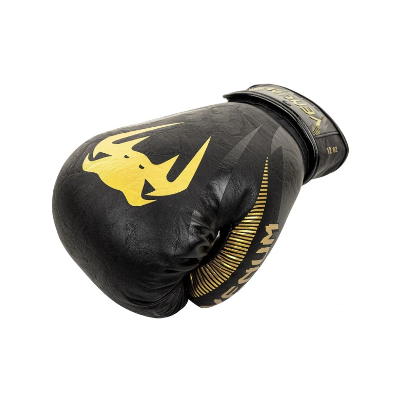 перчатки venum impact boxing gloves - gold/black 2