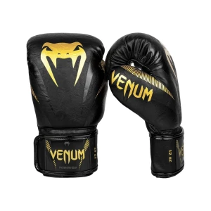 перчатки venum impact boxing gloves - gold/black 1